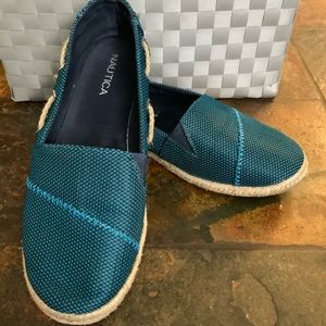 Nautical Blue Slip on flats
